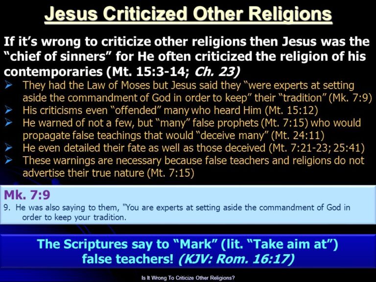 What Does The Bible Say About Criticizing Other Religions Eternal Bible