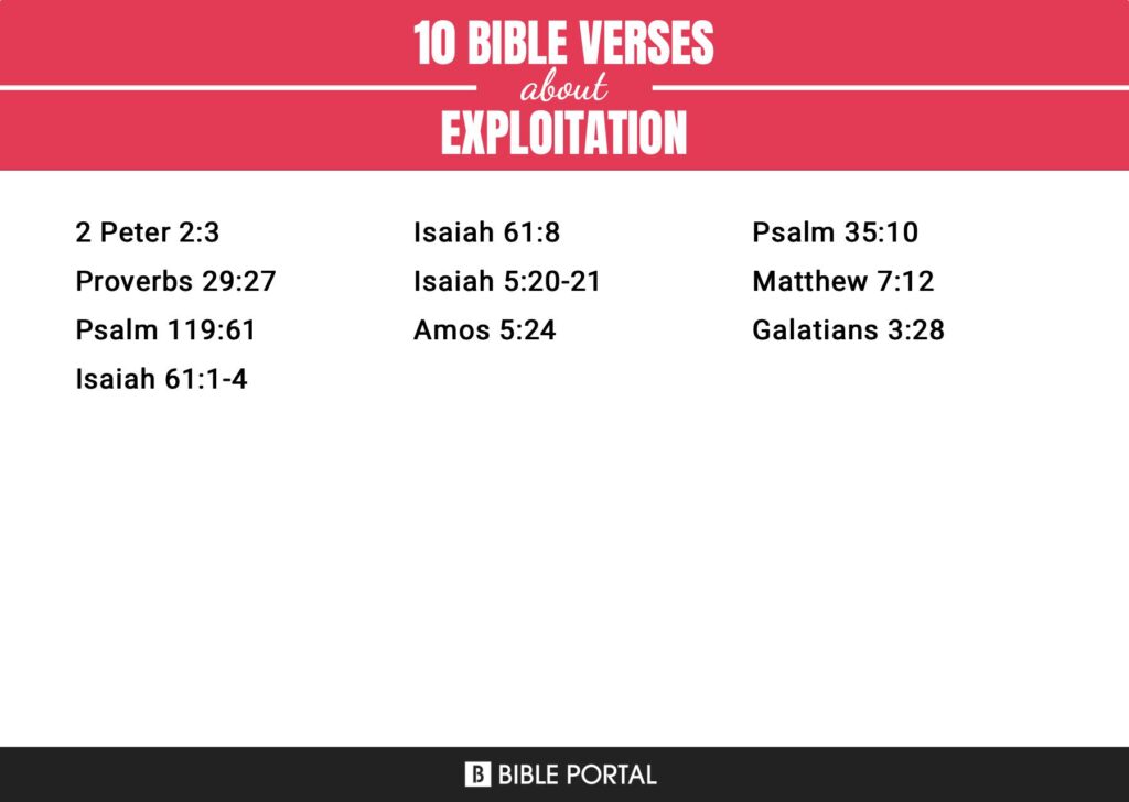 What Does The Bible Say About Exploiting Others - Eternal Bible